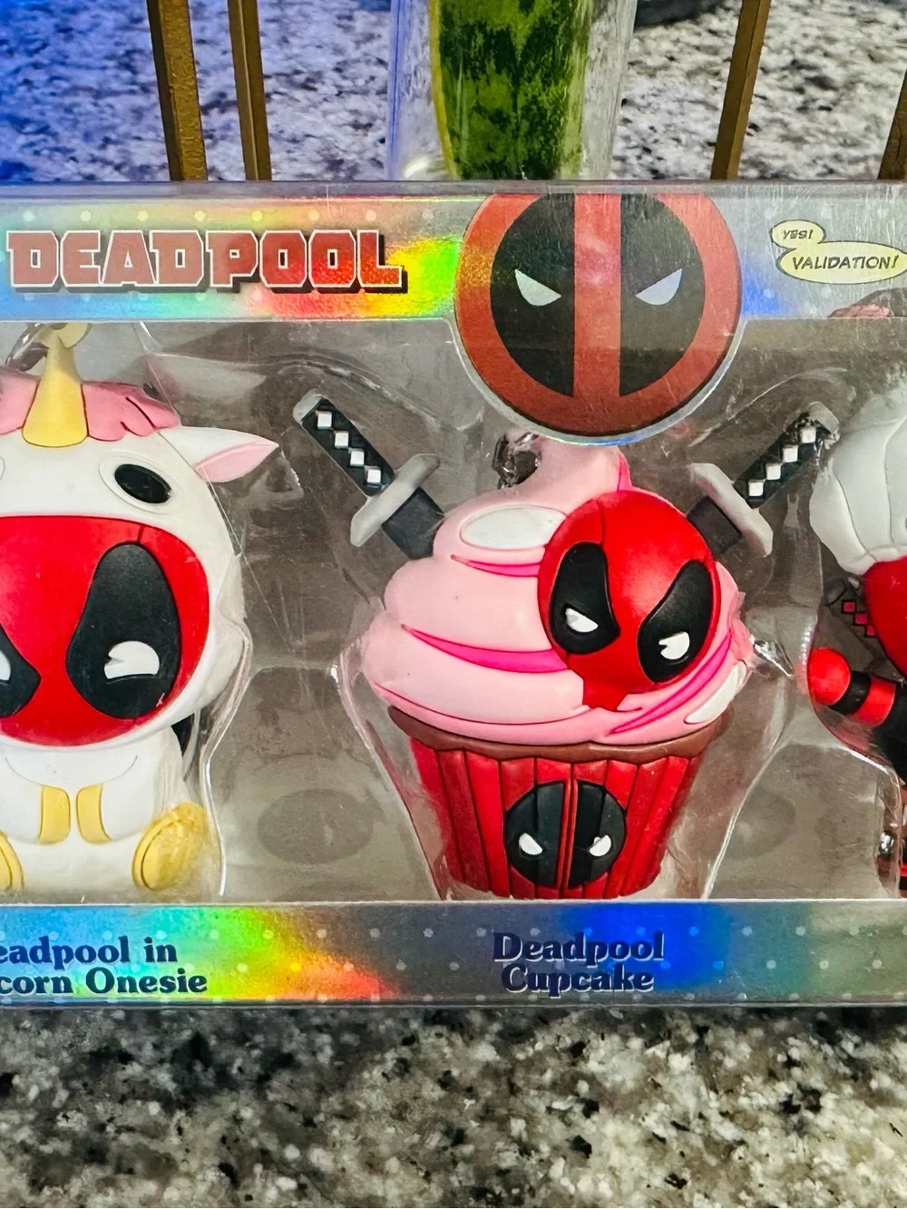 Marvel Deadpool Bag Clip 3-Pack -Unicorn,Cupcake,and Bathtime Figures